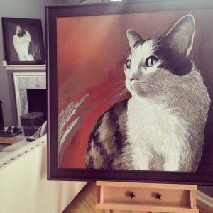Commissioned two cat paintings.